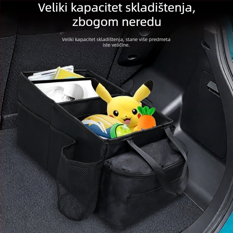 Sklopiva kutija za skladištenje u prtljažniku automobila, višenamjenski držač za čaše i organizator od Oxford tkanine