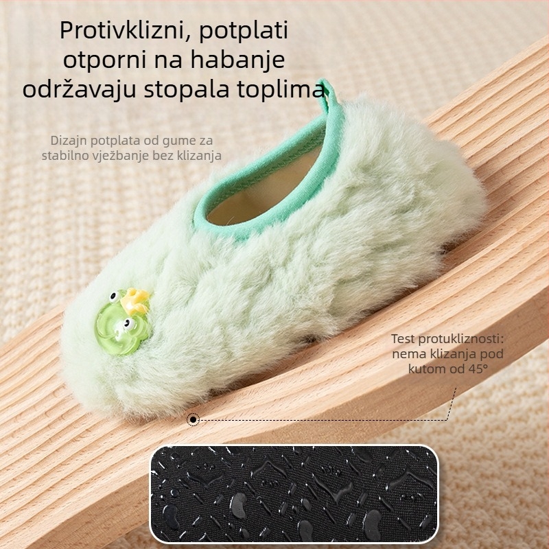 Dječje unutarnje cipele i čarape s mekanim potplatom, protuklizne, jesensko-zimske, za rani hod