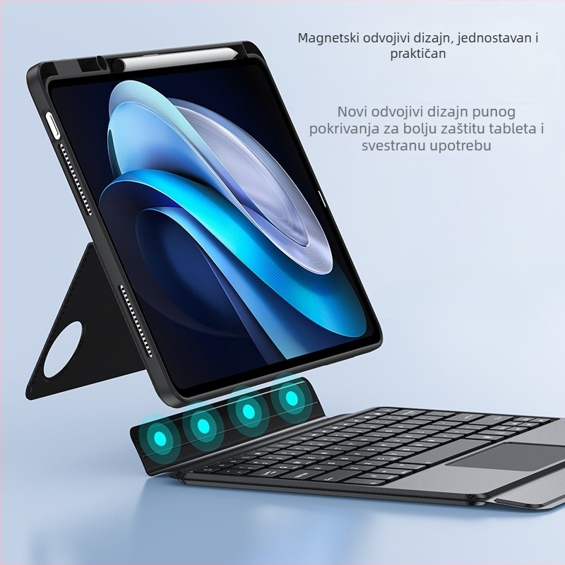 JUQITECH zaštitna futrola za tipkovnicu za tablet Vivopad5Pro, Bluetooth, potpuno pokriće i pretinac za olovku IQOOPad
