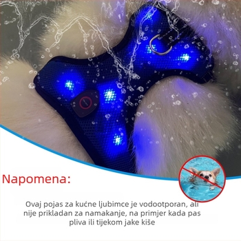 USB punjivi LED prsni pojas za psa s noćnom vidljivošću