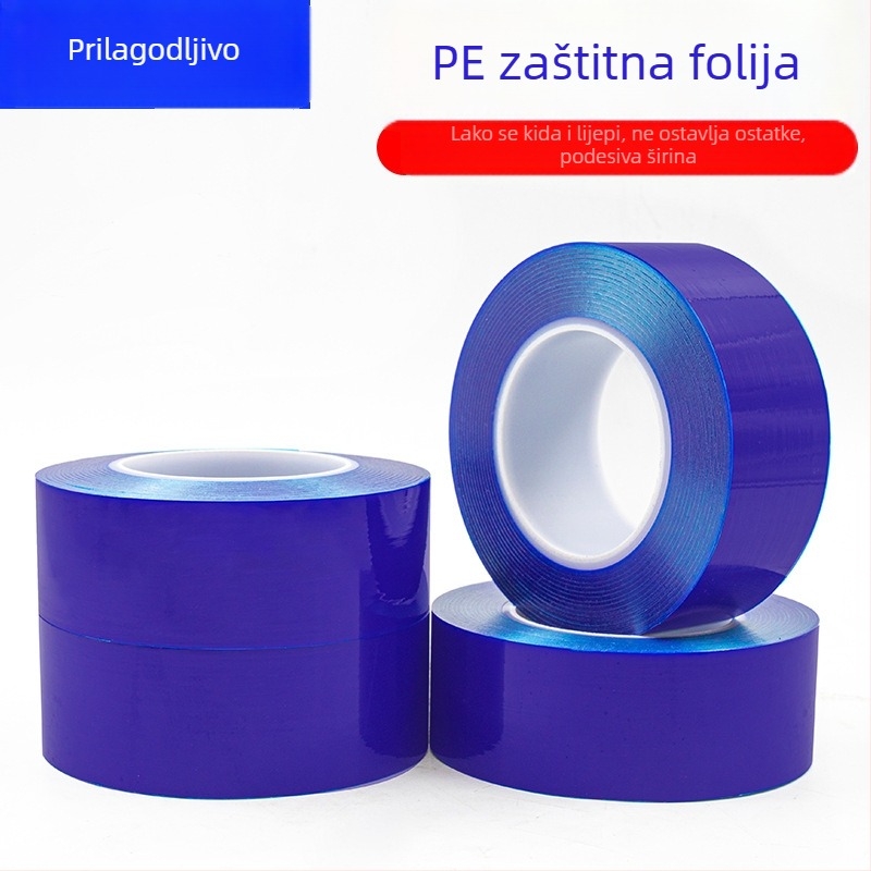 Plava PE zaštitna folija traka za nerđajući čelik vrata i prozore i metalne komponente, bez ostataka, zaštita od prašine i ogrebotina