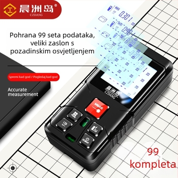Ručni laserski mjerač udaljenosti za unutarnju upotrebu, infracrveni mjerač udaljenosti, 0,05–120 m, ±3 mm, model LDM-C120