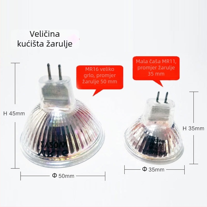 LED svjetiljka u obliku šalice za plafon GU10/MR11/MR16, 220V/12V, staklena konstrukcija, prigušiva, 60 LED, 3000K/6000K, kut zračenja 36°, CRI 95, IP65