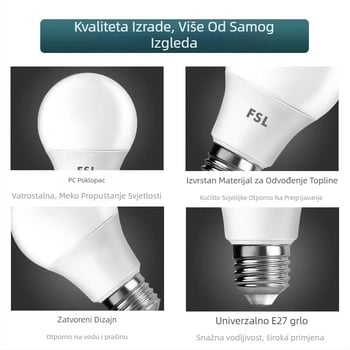 FSL LED žarulja, E27 navoj, unutarnje osvjetljenje, visoka svjetlost