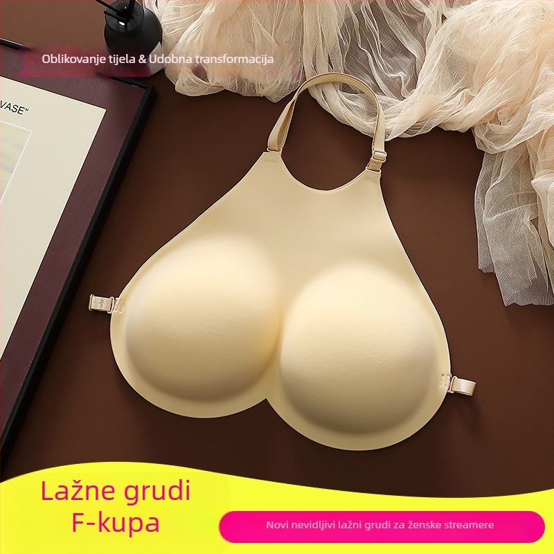 Protetska grudi za cosplay, bez naramenica, dizajn visi na vratima, Ice Silk tkanina, Nylon glavni materijal, puni košarica, debela oblikovana košarica