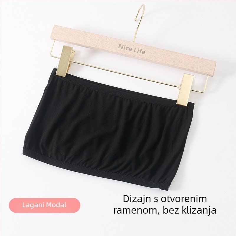 Modal bez naramenica tube top grudnjak, anti-izlaganje, puni košar, dužina prsa