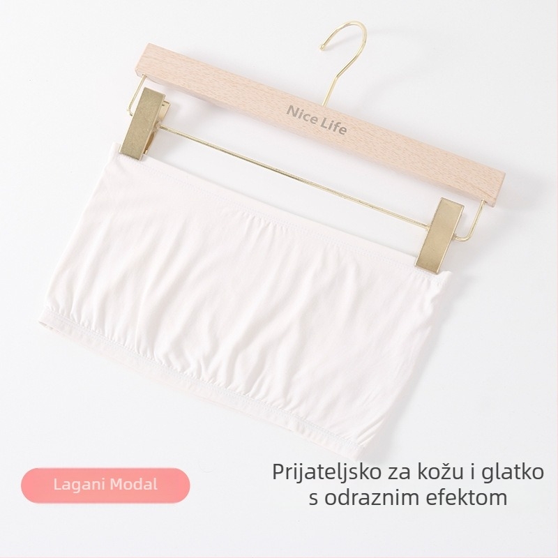 Modal bez naramenica tube top grudnjak, anti-izlaganje, puni košar, dužina prsa