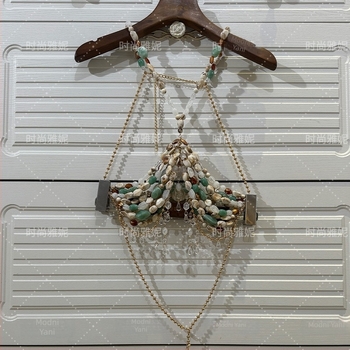 Halter top s tijelo od perli i lančićem – za žene, sladak, svjež i nježan stil; Glavni sastav materijala 50–70%, Ime materijala: Drugo