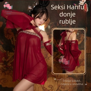 Hanfu inspirirani seksi set za spavanje, ultra-tank poliesterska tkanina, 95–100% poliester, gustoća tkanine ≤40 g/m², proljetno izdanje 2025
