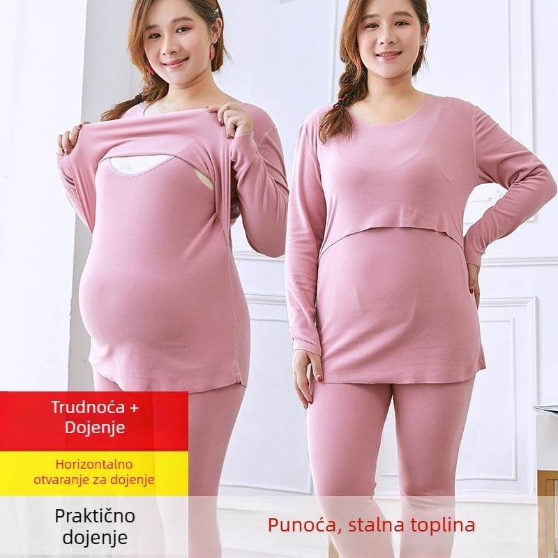 Pregnant Taotao set za trudnoću s otvorom za dojenje, dugi rukav, De Velvet tkanina, 80–90% poliester, jesen 2023