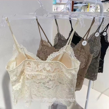 Ljetna novinka 6098: čvrsta trokutasta šalice, francuska čipka, camisole za žene, seksi V-izrez i lijep leđni dio