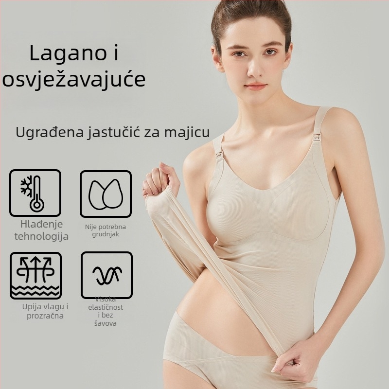 Materninski dojiljni top – podesive naramenice, lagani najlon, korejski stil, proljeće-ljeto 2024