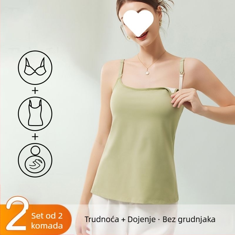 Top za dojenje s trakama - pamuk (>95%), dugi rukavi, ovratnik tip sling, korejski street hipster stil