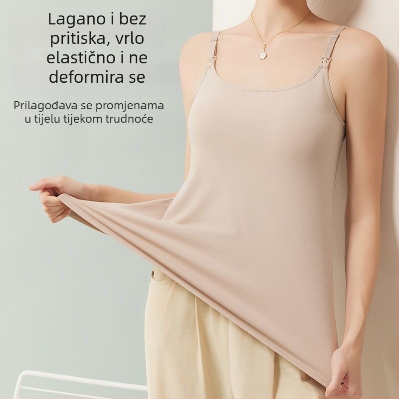 Top za dojenje s trakama - pamuk (>95%), dugi rukavi, ovratnik tip sling, korejski street hipster stil