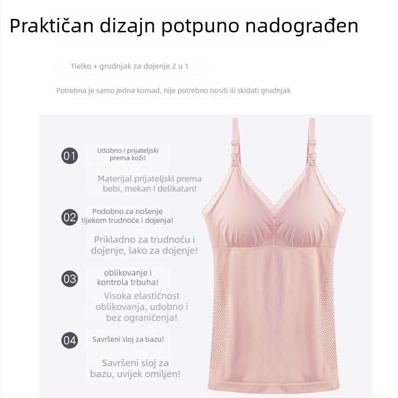 Trudnički top za dojenje, tanak, četiri godišnja doba, bez grudnjaka, 3/4 rukava, polo ovratnik