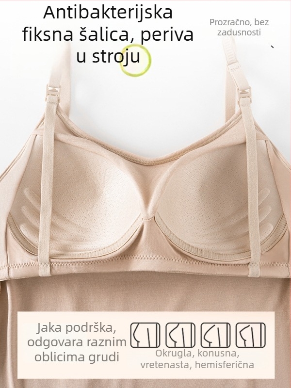 Top za dojenje s prednjim kopčama, bez rukava, uski kroj, jacquard tkanina od viskoze i spandexa, kratka duljina 40-50 cm