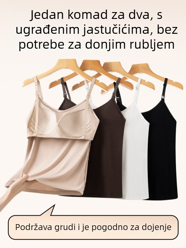 Top za dojenje s prednjim kopčama, bez rukava, uski kroj, jacquard tkanina od viskoze i spandexa, kratka duljina 40-50 cm
