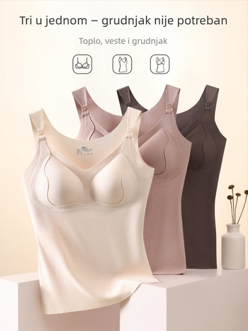 Trudničko i dojiljsko top, bezšivan, topao, s podrškom za podizanje, bez rukava, duljina 50–65 cm, mješavina poliestera-spandeksa