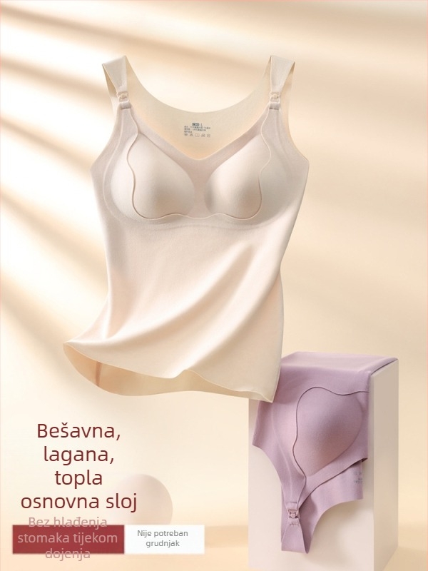 Trudničko i dojiljsko top, bezšivan, topao, s podrškom za podizanje, bez rukava, duljina 50–65 cm, mješavina poliestera-spandeksa