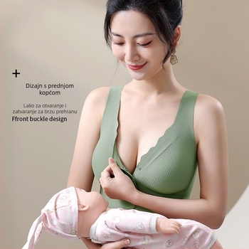 Trudnički grudnjak za dojenje s prednjim kopčanjem, bezšivni tanko oblikovani košarice, za sve faze dojenja
