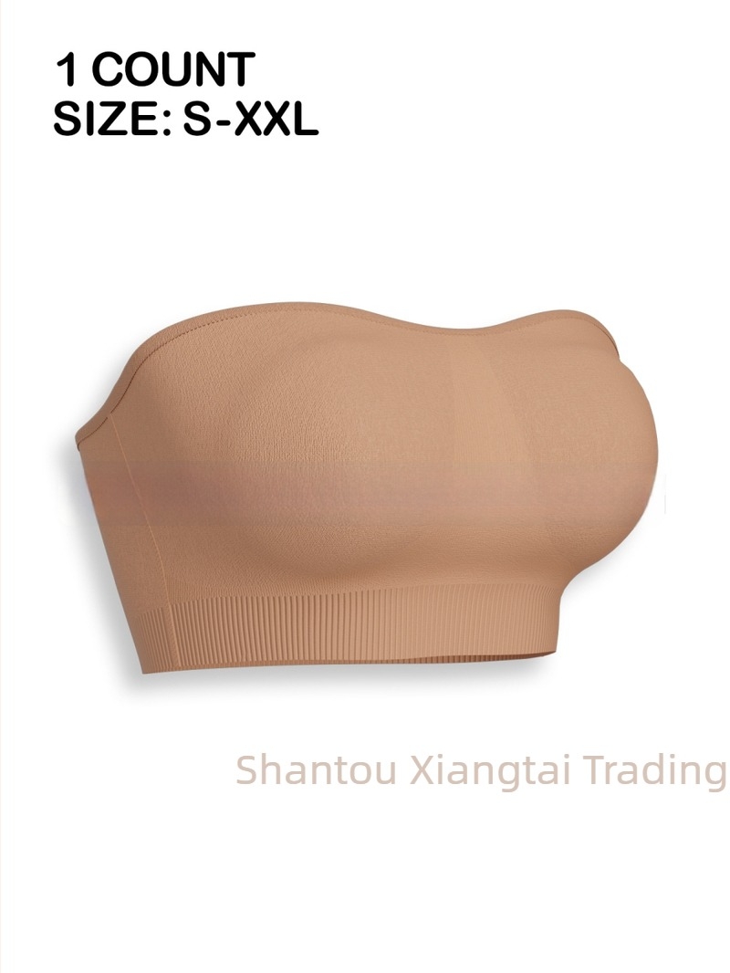 Bezusponzni grudnjak u stilu tube-top s odvojivim naramenicama, bez žičnih kostiju, bezšivan, puni košarice, 95% najlon