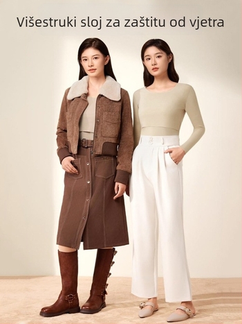 Trudnički antibakterijski termalni set donjeg rublja za dojenje, 3/4 rukav, okrugli ovratnik, poliester 90–95%