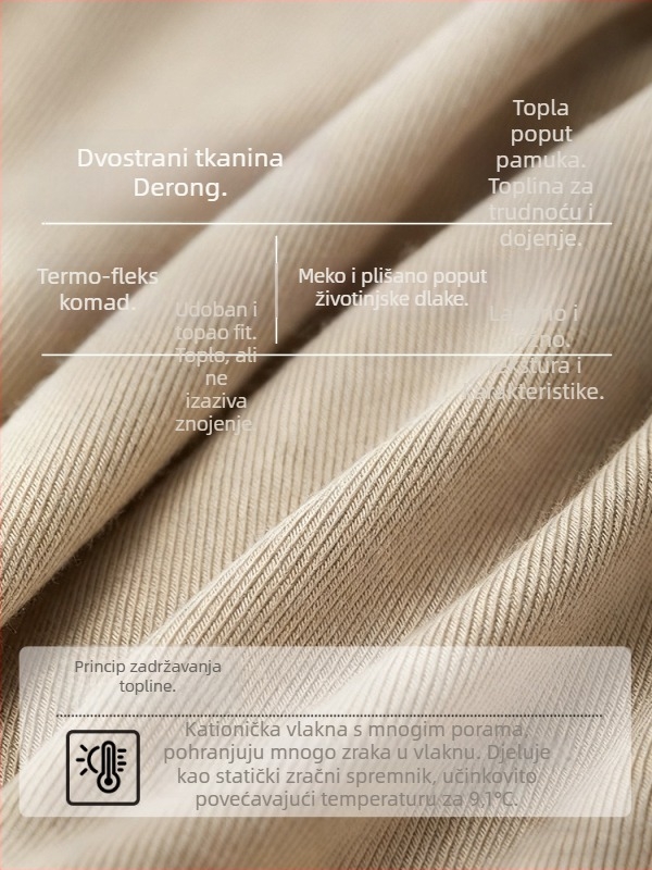 Trudnički antibakterijski termalni set donjeg rublja za dojenje, 3/4 rukav, okrugli ovratnik, poliester 90–95%