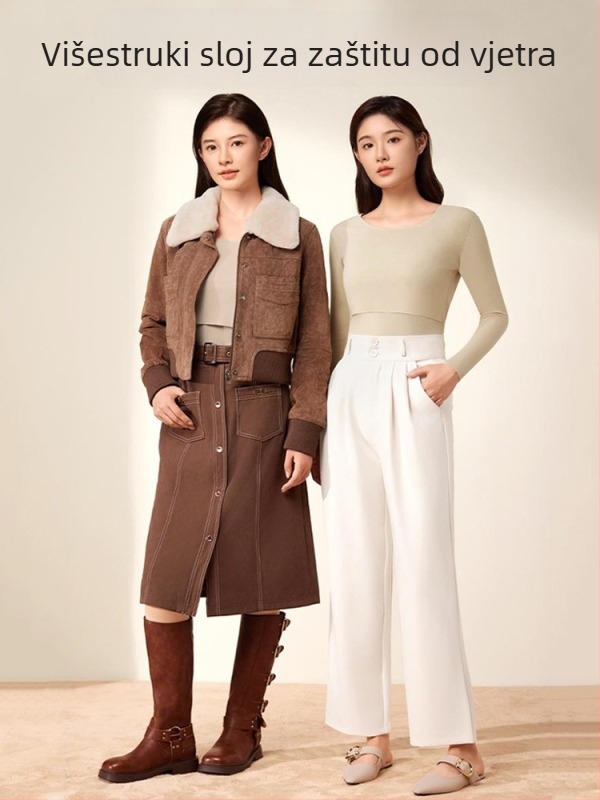 Trudnički antibakterijski termalni set donjeg rublja za dojenje, 3/4 rukav, okrugli ovratnik, poliester 90–95%