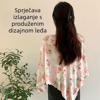 Šal za dojenje – pelerina s otvorom za dojenje, tkanina od viskoze sa spandeksom, životinjski uzorak