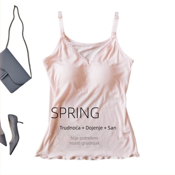 Top za dojenje za majčinstvo i postpartum, ljeto, s trakama, 3/4 rukava