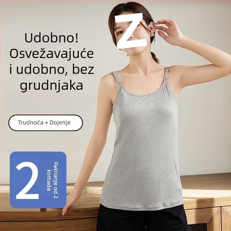 Dojenje cami-stil donje rublje od modalnog materijala, lagani ljetni dizajn za trudnoću i dojenje