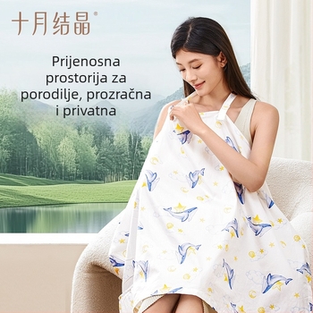 Pelerina za dojenje od pamuka (>95%), bez rukava, viseći ovratnik, kineski stil (jesen 2024)