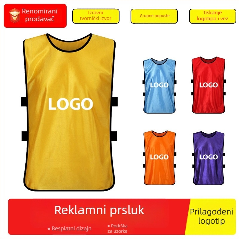 Vesta s otiskom logotipa za team-building, više boja