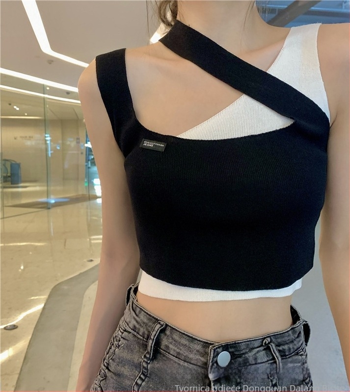 Ženski uski sling top, 3D uzorak, tkanina ice silk/viskozna, poliester ≤30%, kratka duljina, neodvojive naramenice