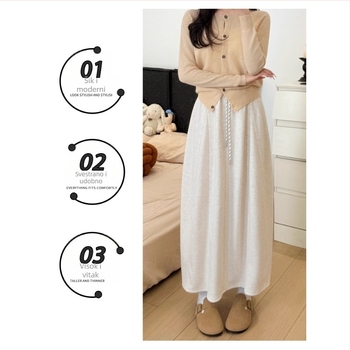 A-linijska midi suknja, poliester tkanina, jesensko 2025 izdanje, za žene
