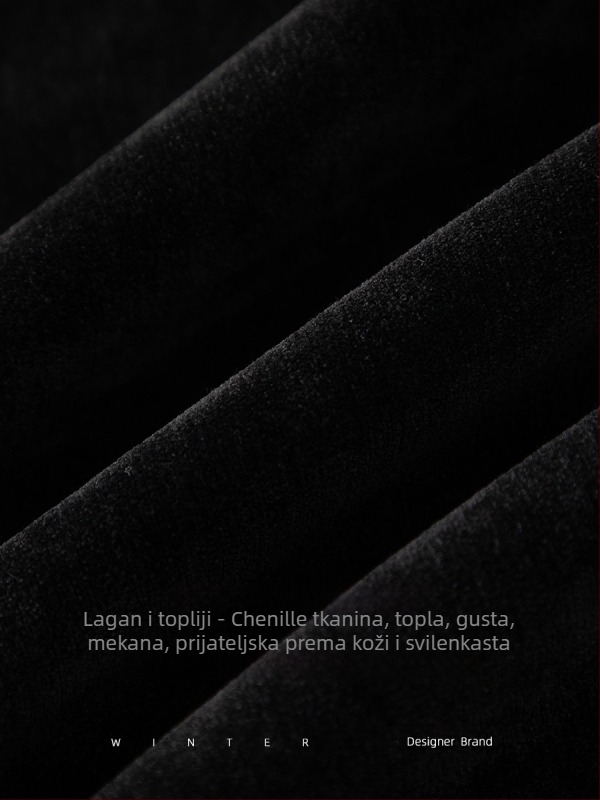 A-kroj suknja od chenille, poliester osnove, retro stil, zimska kolekcija 2024, brend Xinge