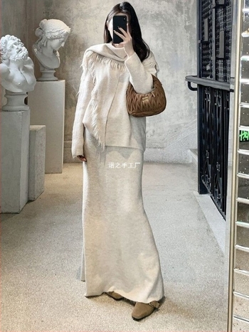 Hand of nuo Plus Size Kostim s suknjom, dugi rukavi, mini suknja, stil kraljice sestre