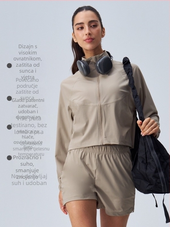 Ženska najlon outdoor jakna ZL-FY02 – prozračna, UV UPF50+, lagana, bez kapulje, za ljeto i proljeće