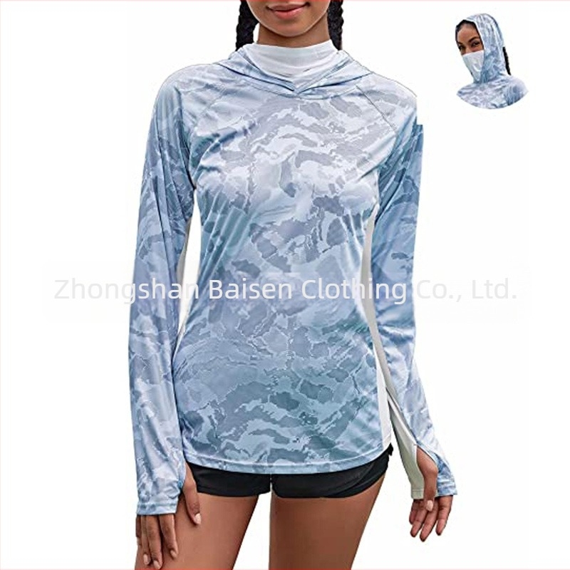 Ženska vanjska jakna s kapuljačom, maskirni uzorak, UV zaštita 50+, brzo-sušeća, prozračna