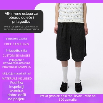 Muške traper šorce kratke hlače, isprani denim, slobodan kroj, dužina do koljena, mikroelastičnost, 85–90% pamuk