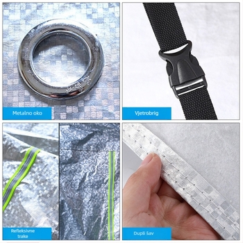 Kryt za električno vozilo, zaštita od sunca i kiše, otporan na vjetar i prašinu, ojačana aluminijska folija, debeli dizajn