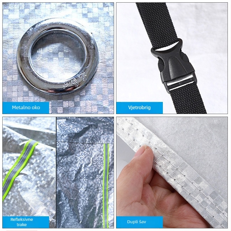 Kryt za električno vozilo, zaštita od sunca i kiše, otporan na vjetar i prašinu, ojačana aluminijska folija, debeli dizajn