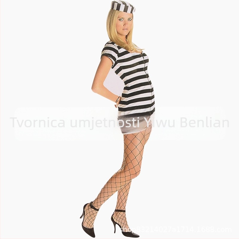 Muški kostim zatvorenika - Halloween na pozornici, Ben Yi, 90% poliester u pamukastoj smjesi, proljeće 2022