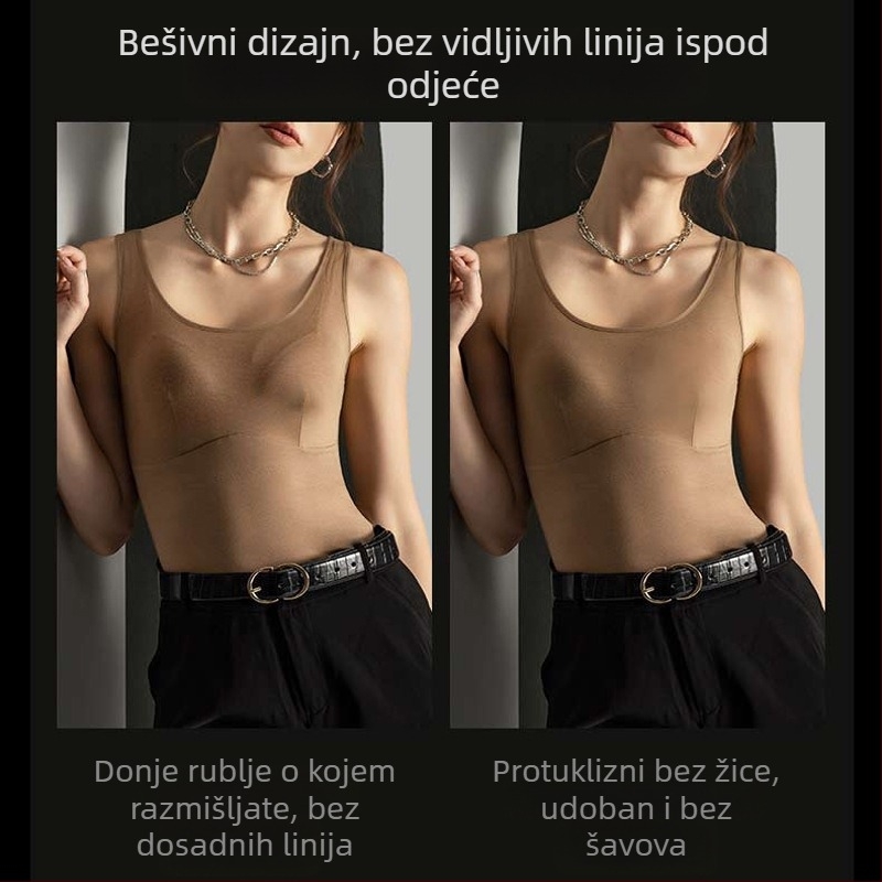 Beznaramen grudnjak s 3D gel podrškom, bežični, bez žice, bez šavova, protiv klizanja (3/4 košarica)