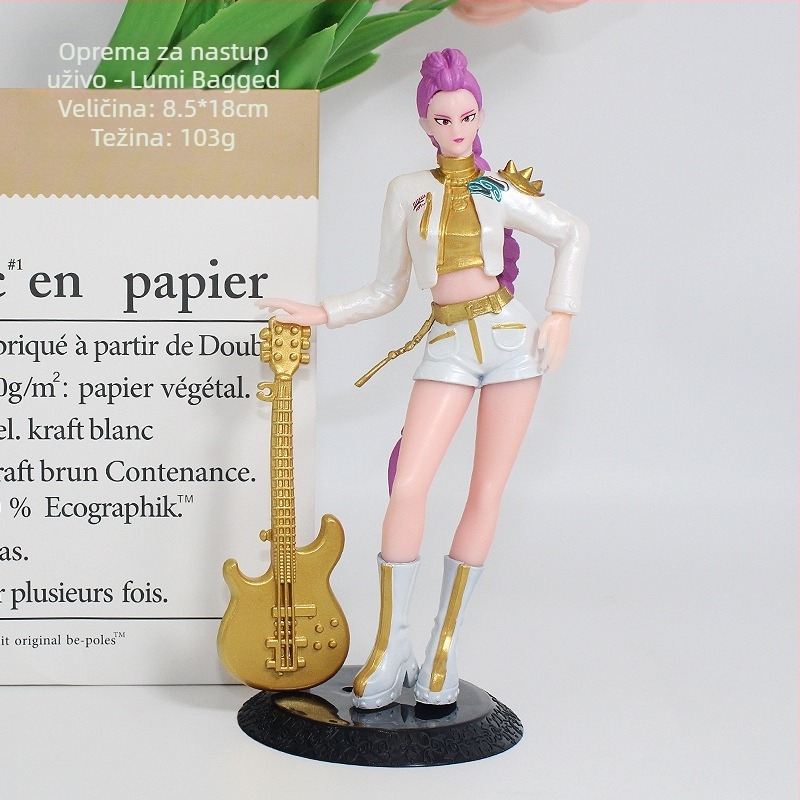 Figurica: PVC stolna ukras s likom lovkinje demona iz idol grupe, unaprijed sastavljena, uključuje video vodič