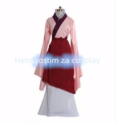 Mulan cosplay kostim za odrasle žene, pamuk 90%, jednobojni uzorak, pogodan za proljetnu scensku izvedbu