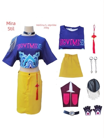Cosplay kostim za K-Pop djevojačku grupu – Rumi Milazzo – Spandex tkanina; Glavni sastav: regenerirana vlakna celuloze 30–50% sadržaja; Minimalistički stil, japansko-korejski casual; Proljeće 2024