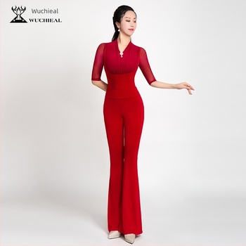 Žensko tijelo body za oblikovanje za ples – kristalno pamuk + mreža, 70% poliester, plesna odjeća