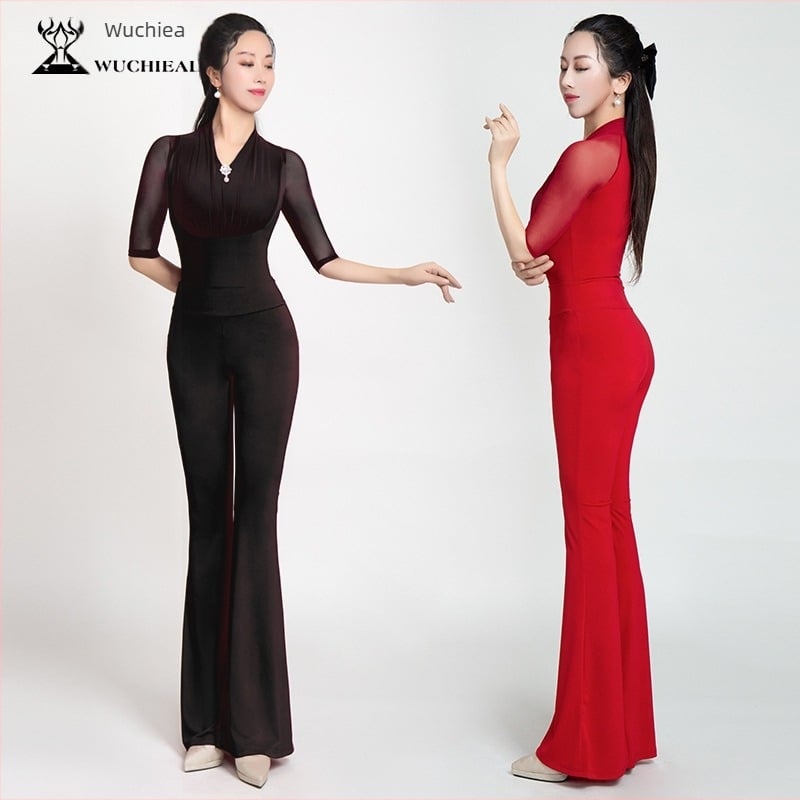 Žensko tijelo body za oblikovanje za ples – kristalno pamuk + mreža, 70% poliester, plesna odjeća