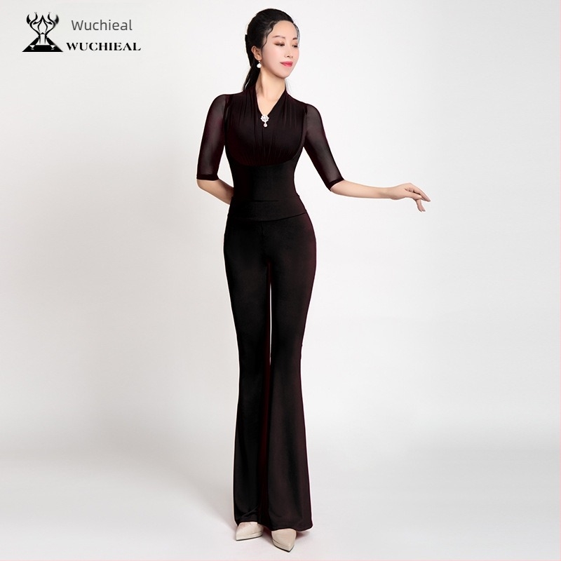 Žensko tijelo body za oblikovanje za ples – kristalno pamuk + mreža, 70% poliester, plesna odjeća